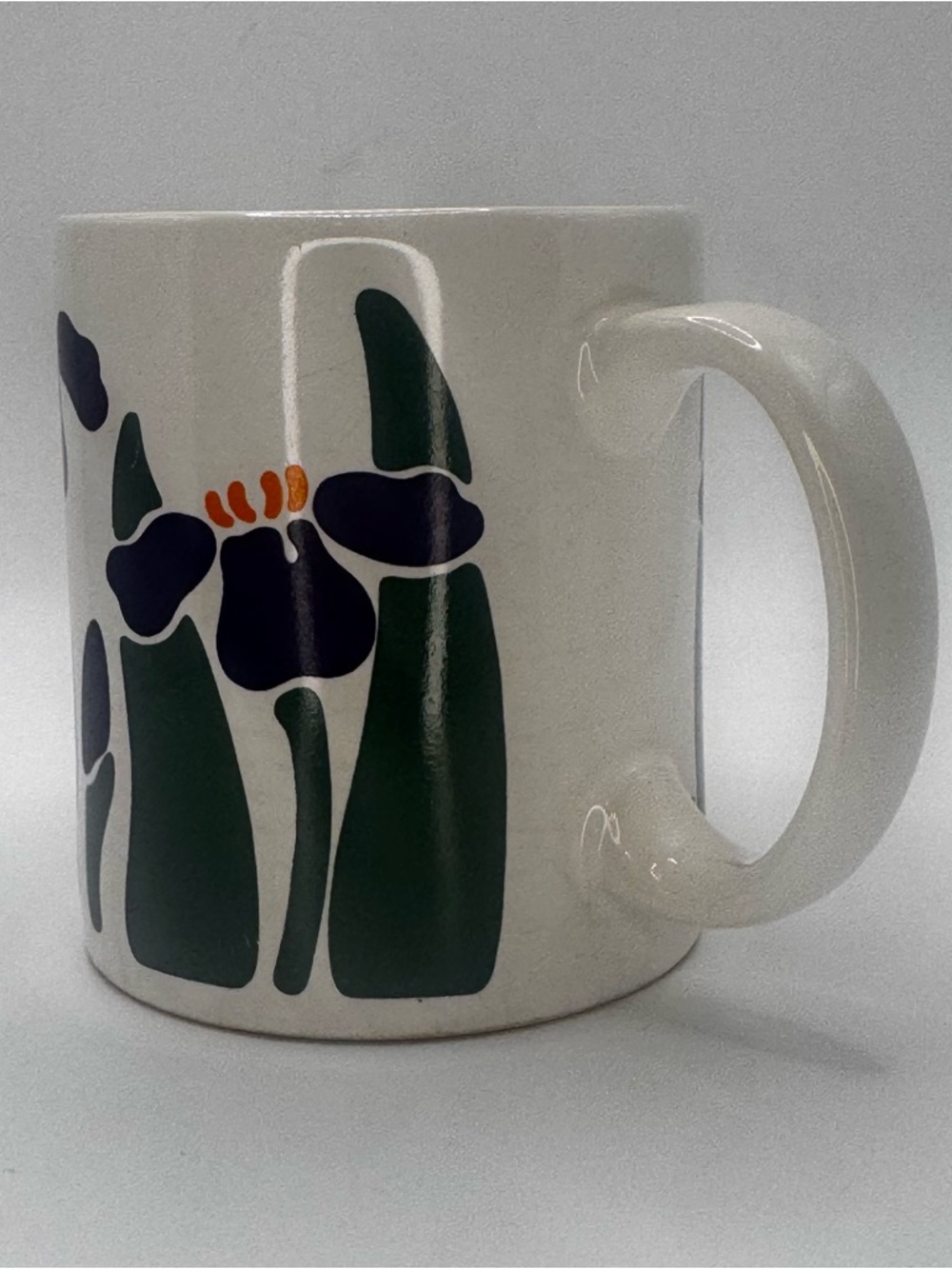 Vintage Nina Campbell Iris Floral Mug 1983 Cottagecore Coffee Cup - Picture 5 of 8